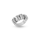 Small Akasha Ring With Gold Band And Half Diamond Links #2
