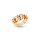 Small Akasha Ring With Gold Band And Half Diamond Links #3