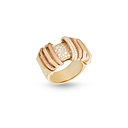 Akasha Ring With Pave On Band And Half Diamond Links #2