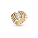 Akasha Ring With Pave On Band And Full Diamond Links #2