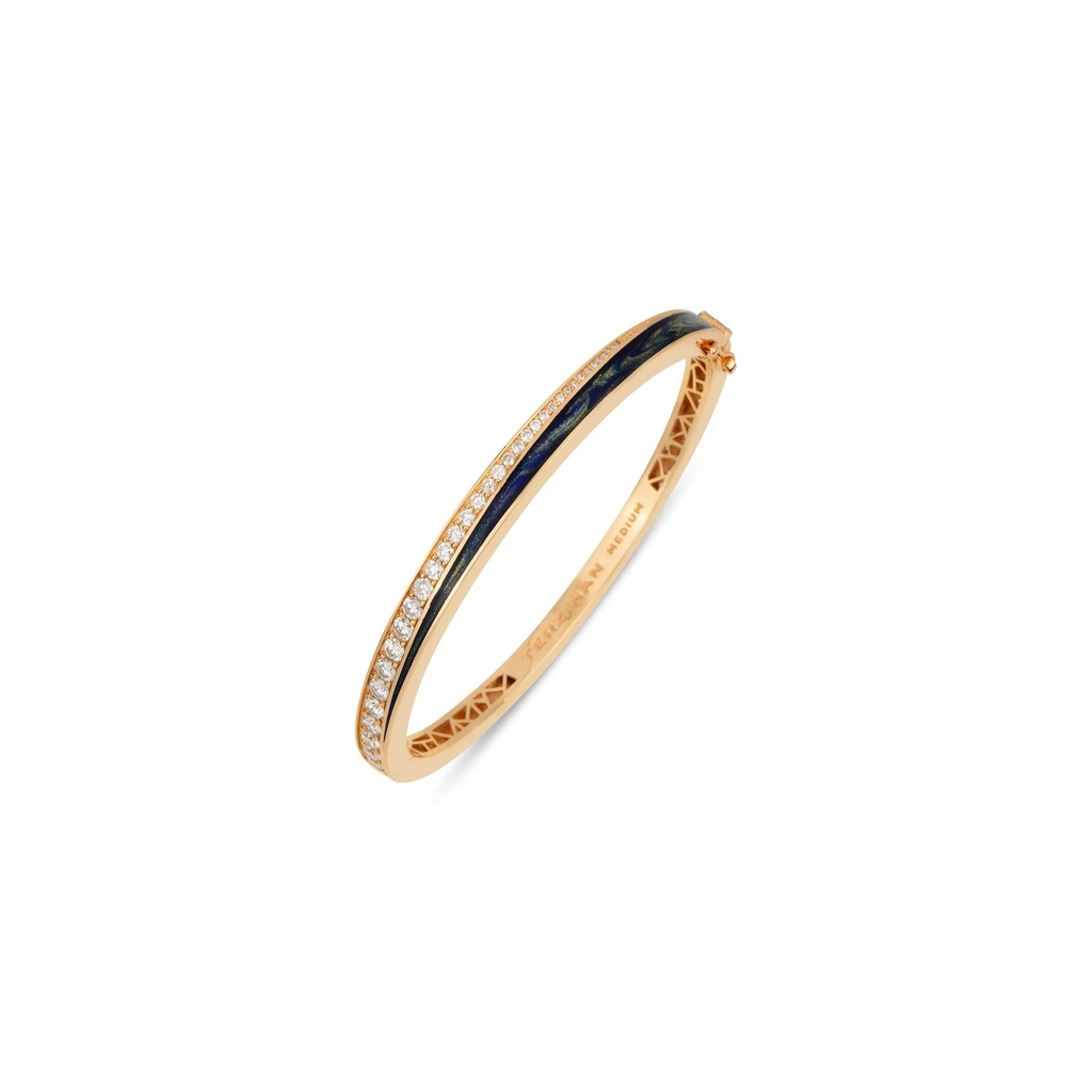 Terzihan Rose Gold Flow Bracelet - Blue Mother of Pearl Enamel RG.FLOW