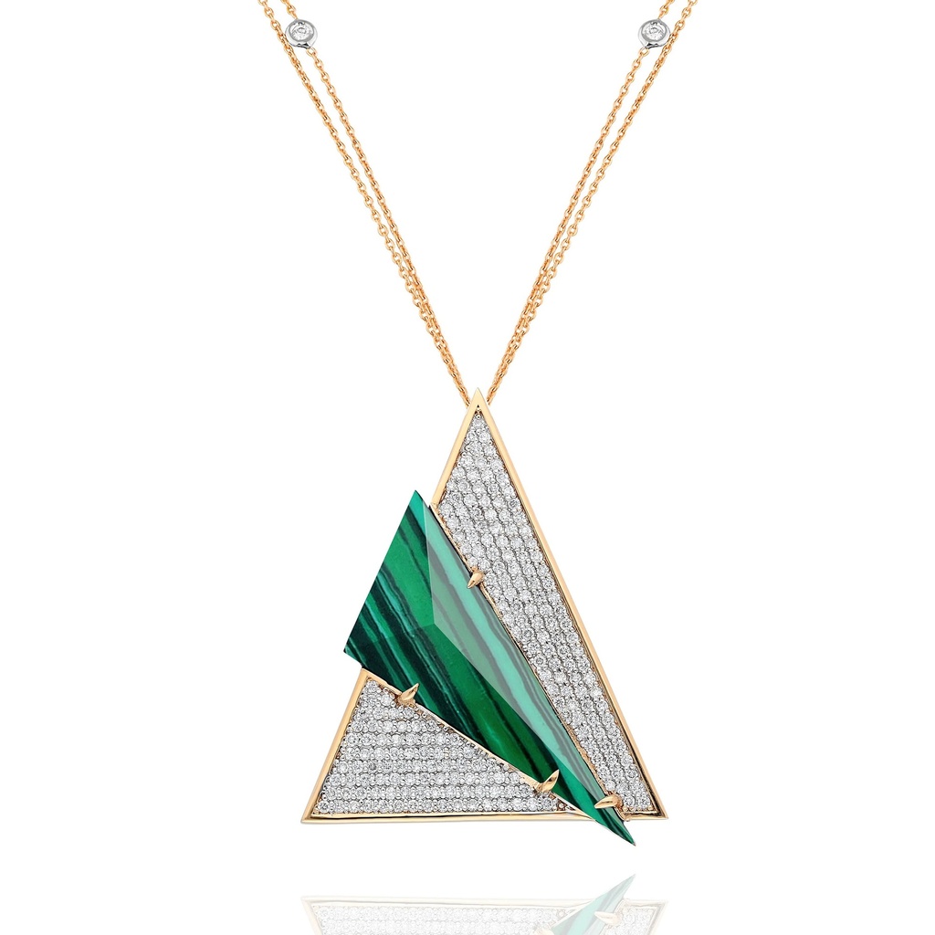 Terzihan Rose Gold Neutra Aztec Medallion - Malachite RG.AZTEC