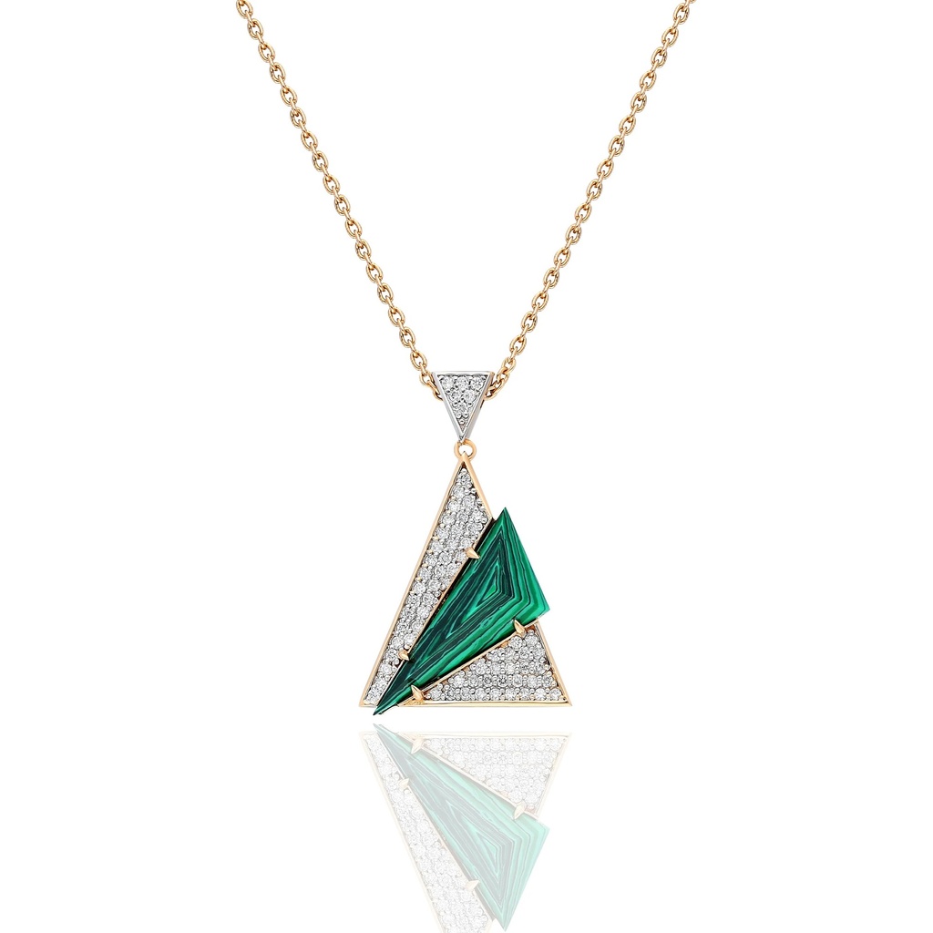 Terzihan Rose Gold Neutra Aztec Pendant - Malachite RG.AZTEC