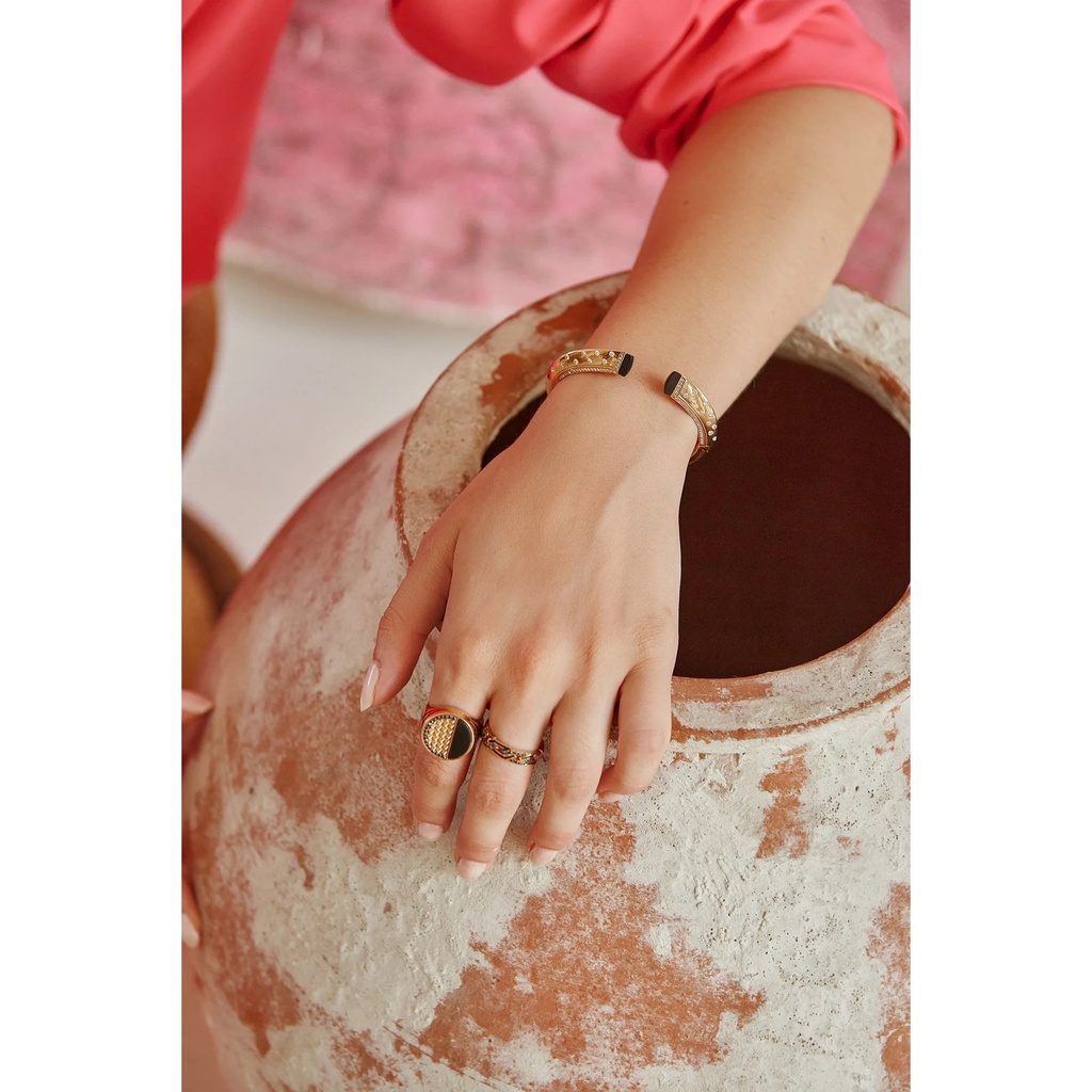 Terzihan Rose Gold Neutra Balance Bracelet - Black RG.BALANCE #3