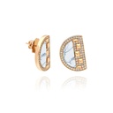 Terzihan Rose Gold Neutra Cairo Earrings - White Agate RG.CAIRO