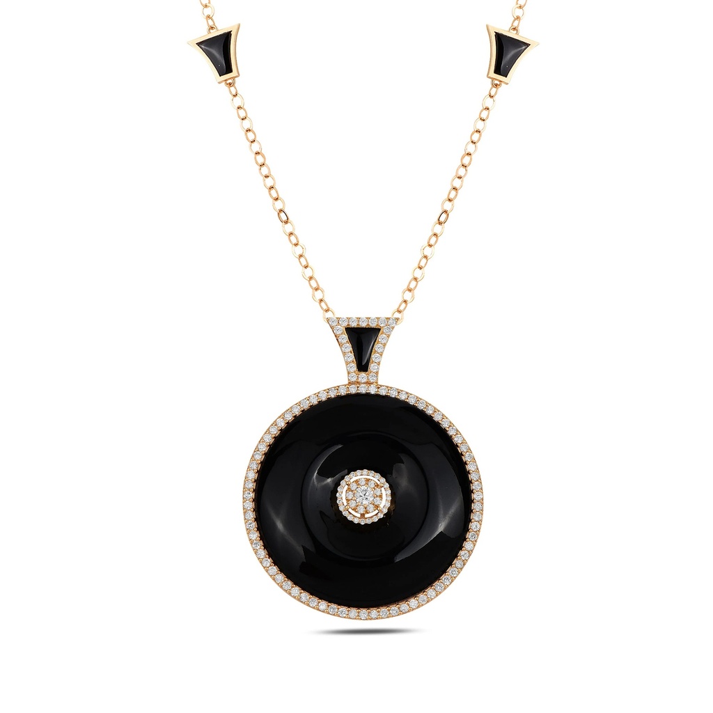 Terzihan Rose Gold Neutra Dome Medallion - Black Onyx RG.DOME