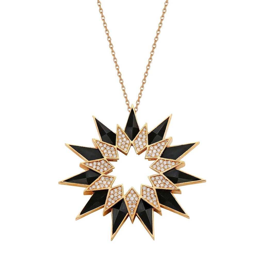 Terzihan Rose Gold Nord Pendant - Black Onyx RG.NORD