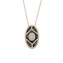 Terzihan Rose Gold Shield Pendant - Blue Mother of Pearl Enamel RG.SHIELD