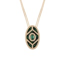 Terzihan Rose Gold Shield Pendant - Emerald with Green Mother of Pearl Enamel RG.SHIELD