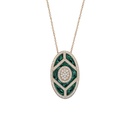 Terzihan Rose Gold Shield Pendant - Green Mother of Pearl Enamel RG.SHIELD
