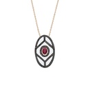 Terzihan Rose Gold Shield Pendant - Ruby with Black Diamonds RG.SHIELD