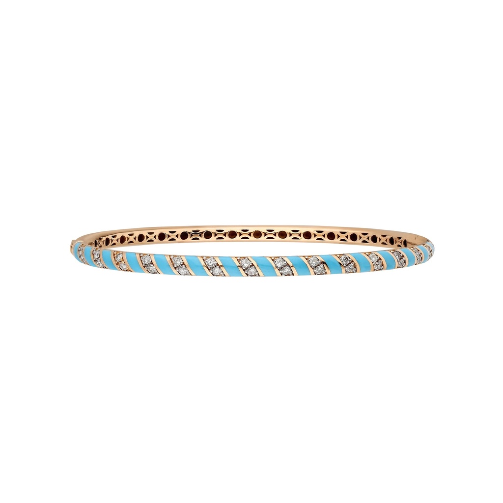 Terzihan Rose Gold Tornado Bracelet - Baby Blue Enamel RG.TORNADO