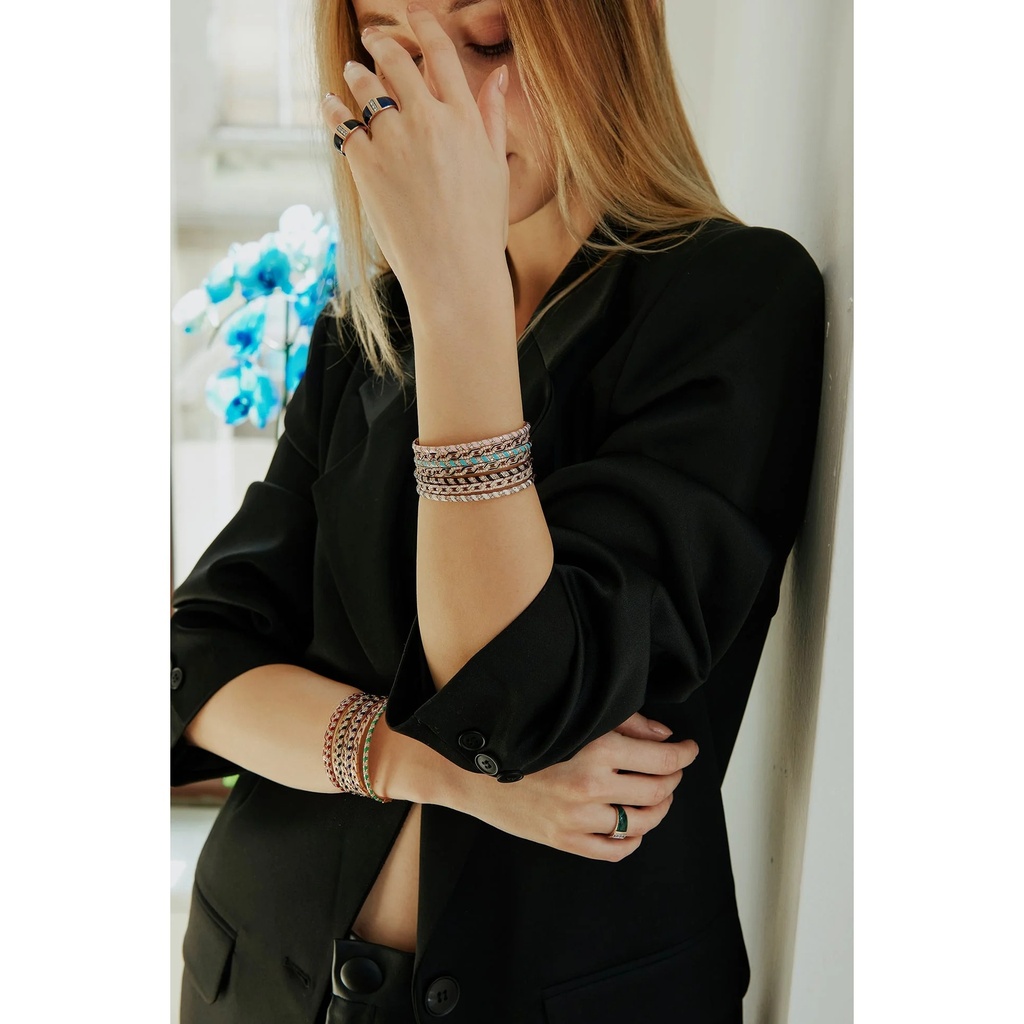 Terzihan Rose Gold Tornado Bracelet - Black Enamel RG.TORNADO #7