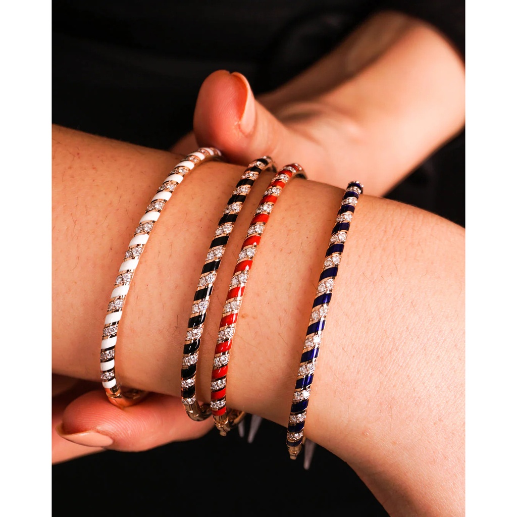 Terzihan Rose Gold Tornado Bracelet - Black Enamel RG.TORNADO #9