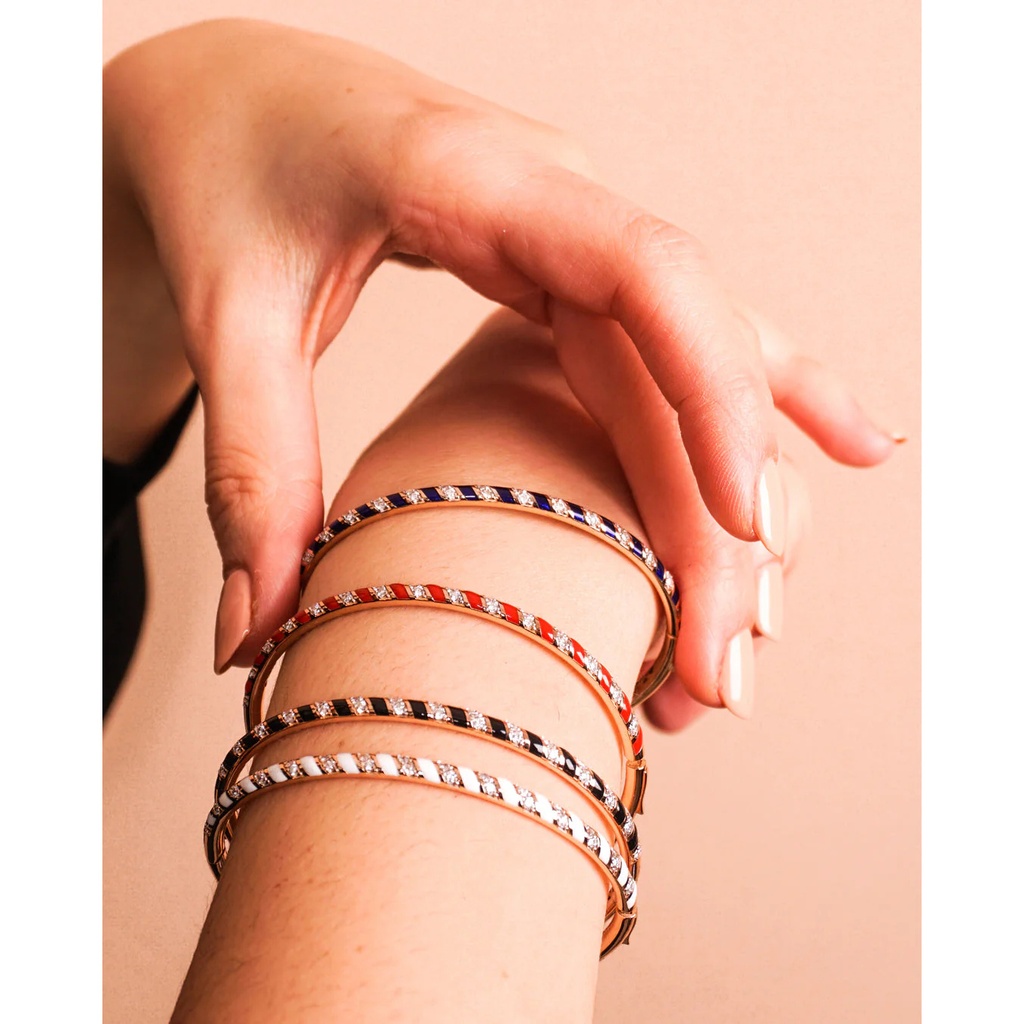 Terzihan Rose Gold Tornado Bracelet - Black Enamel RG.TORNADO #10