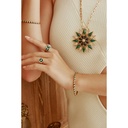 Terzihan Rose Gold Tornado Bracelet - Green Mother of Pearl Enamel RG.TORNADO #6