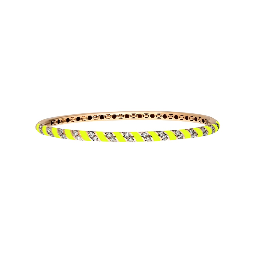 Terzihan Rose Gold Tornado Bracelet - Neon Yellow Enamel RG.TORNADO