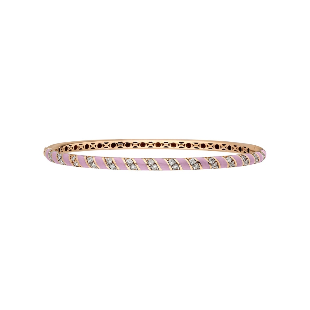 Terzihan Rose Gold Tornado Bracelets - Baby Pink Enamel RG.TORNADO