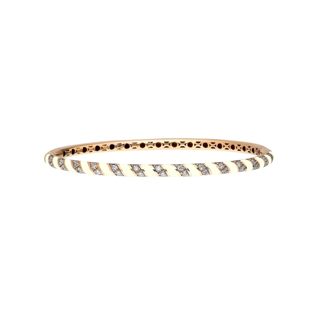 Terzihan Rose Gold Tornado Bracelets - White Enamel RG.TORNADO