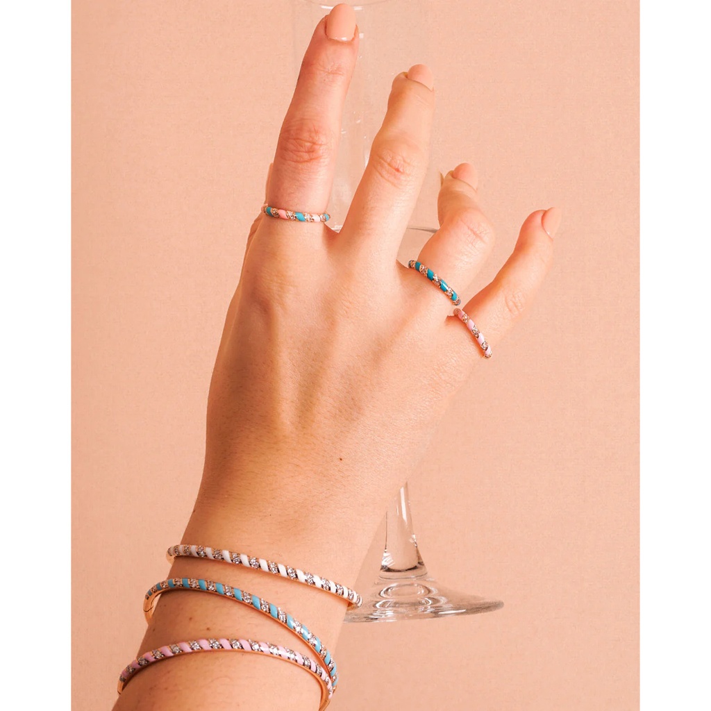 Terzihan Rose Gold Tornado Bracelets - White Enamel RG.TORNADO #6