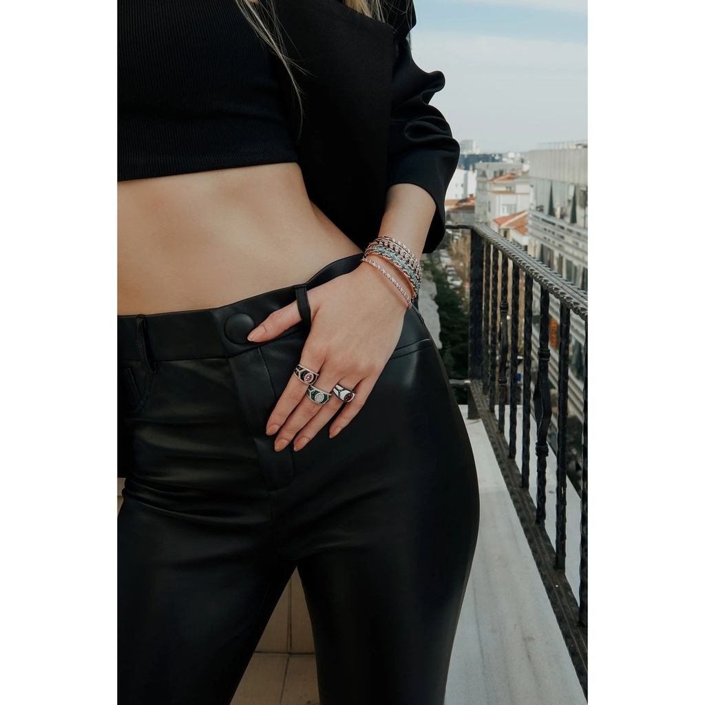 Terzihan Shield Ring - Black Enamel #4
