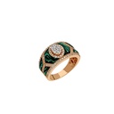 Terzihan Shield Ring - Green Mother of Pearl Enamel