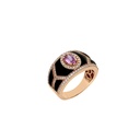 Terzihan Shield Ring - Pink Sapphire with Black Enamel