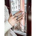 Terzihan Shield Ring - White Enamel #5