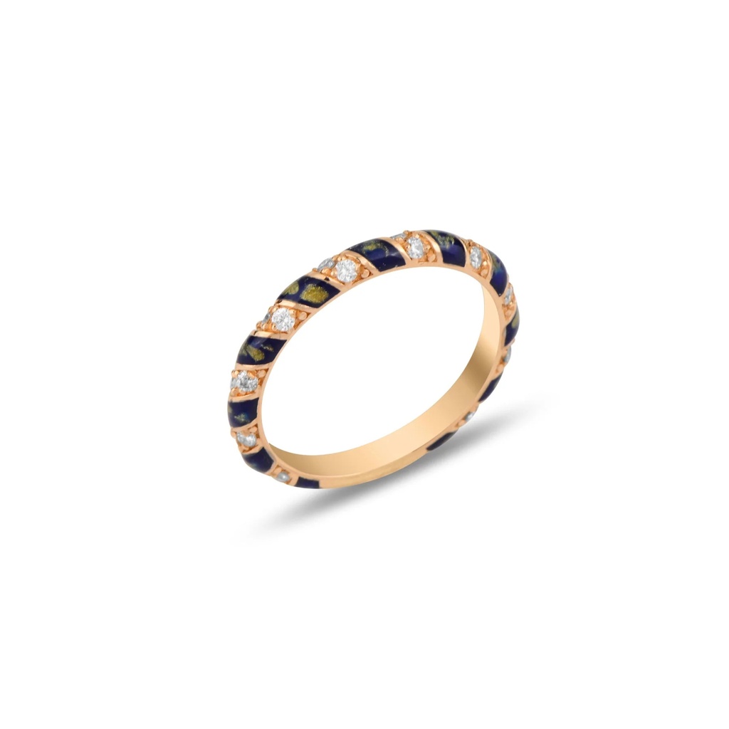 Terzihan Tornado Ring - Blue Mother of Pearl Enamel