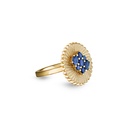 Seven Sisters Blue Sapphire Ring With Diamond On Shank #2