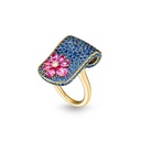 Eden Blue Sapphire Ring With Pink Sapphire And Diamond Flower #2