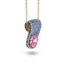 Eden Blue Sapphire Neckalce With Pink Sapphire And Diamond Flower #2