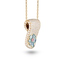 Eden Diamond Necklace With Aquamarine And Pink Sapphire Flower #2