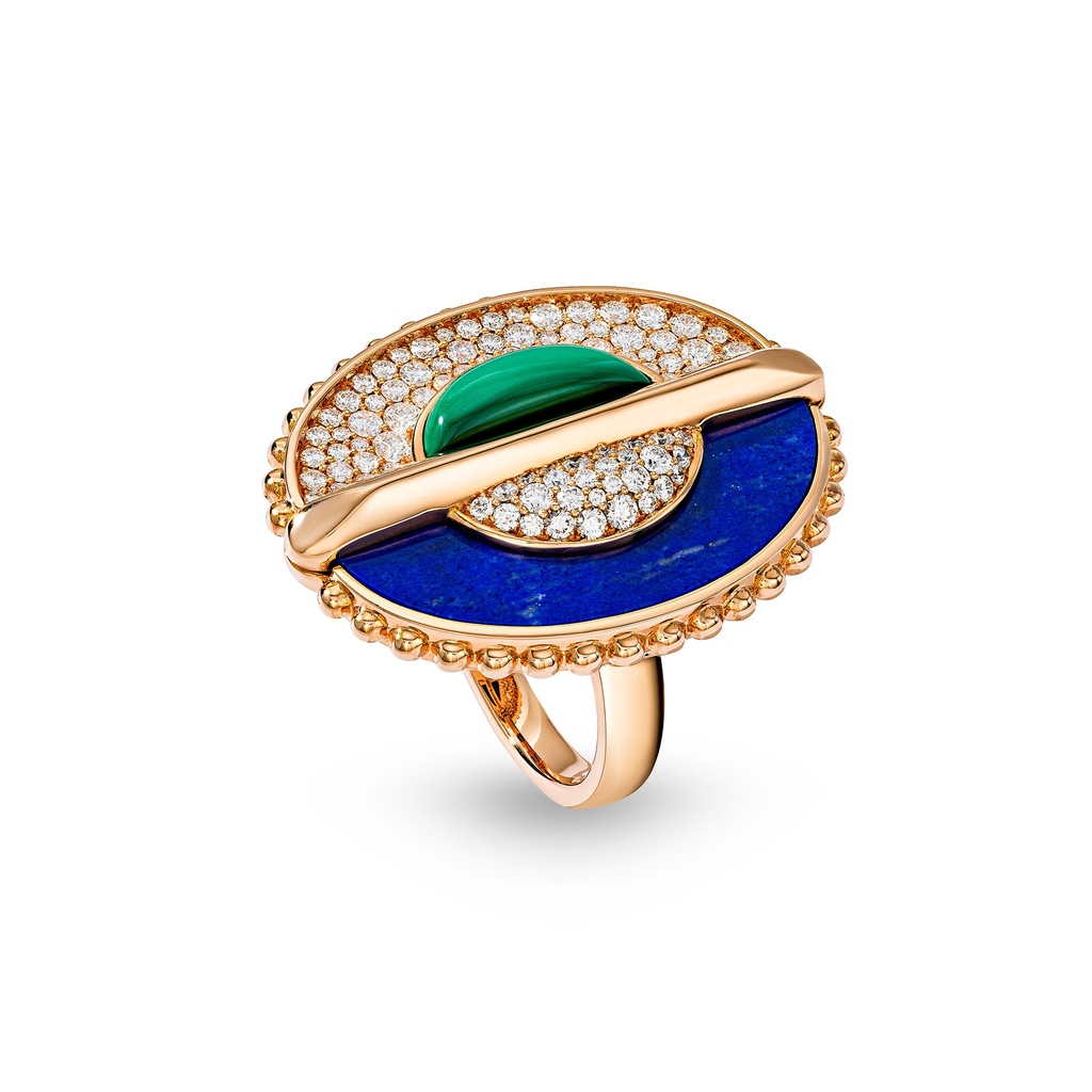 As Above So Below Ring In Malachite, Lapis Lazuli And Diamond #2