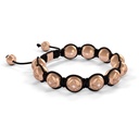 Shamballa Jewels Full Rose Gold SOS & Onyx 10mm Bead Braided Bracelet (Left View)