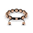 Shamballa Jewels Full Rose Gold SOS & Onyx 10mm Bead Braided Bracelet (Back View)