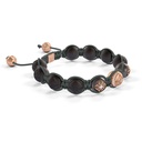 Shamballa Jewels Rose & Black Gold Diamond & Ceramic 10mm Bead Braided Bracelet (Left View)