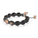 Shamballa Jewels Rose & Black Gold Diamond & Ceramic 10mm Bead Braided Bracelet (Right View)