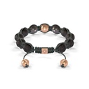 Shamballa Jewels Rose & Black Gold Diamond & Ceramic 10mm Bead Braided Bracelet (Back View)