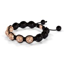 Shamballa Jewels Front Gold SOS & Onyx 10mm Bead Braided Bracelet (Right View)