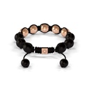Shamballa Jewels Front Gold SOS & Onyx 10mm Bead Braided Bracelet (Back View)