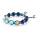 Shamballa Jewels Rose Gold, Diamond, Turquoise & Sapphire 10mm Bead Braided Bracelet (Right View)