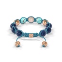 Shamballa Jewels Rose Gold, Diamond, Turquoise & Sapphire 10mm Bead Braided Bracelet (Back View)