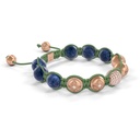 Shamballa Jewels Rose Gold, Diamond & Sapphire 10mm Bead Braided Bracelet (Left View)