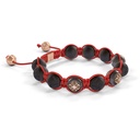 Shamballa Jewels Black & Rose Gold Ceramic 10mm Bead Braided Bracelet (Left View)