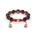 Shamballa Jewels Black & Rose Gold Ceramic 10mm Bead Braided Bracelet (Back View)