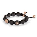 Shamballa Jewels Black & Rose Gold Ceramic 10mm Bead Braided Bracelet (Right View)