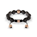 Shamballa Jewels Black & Rose Gold Ceramic 10mm Bead Braided Bracelet (Back View)