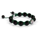 Shamballa Jewels White Gold & Ceramic 10mm Bead Braided Bracelet (Left View)