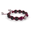 Shamballa Jewels White Gold, Ruby & 10mm Bead Braided Bracelet (Left View)